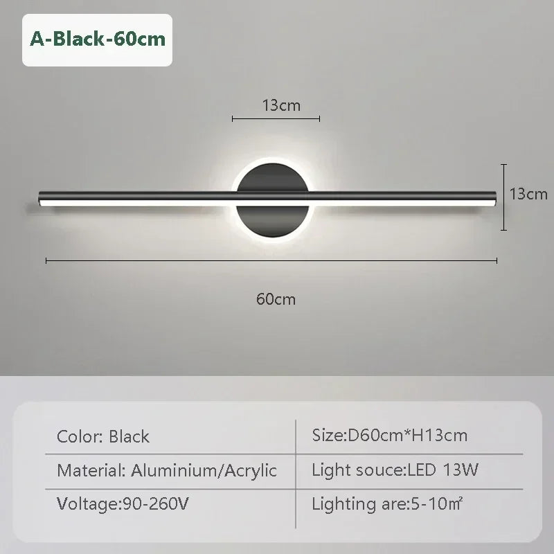 Modern LED Wall Lamp - Elegant Minimalist Design for Bathroom and Bedroom