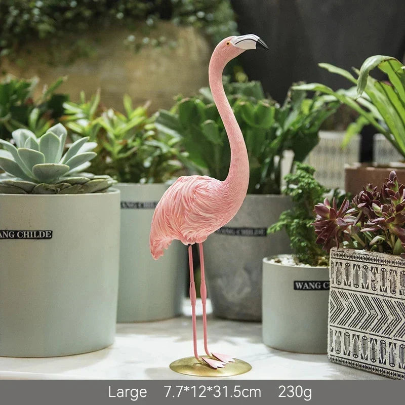 Modern Resin Flamingo Figurine Sculpture for Home and Office Decor