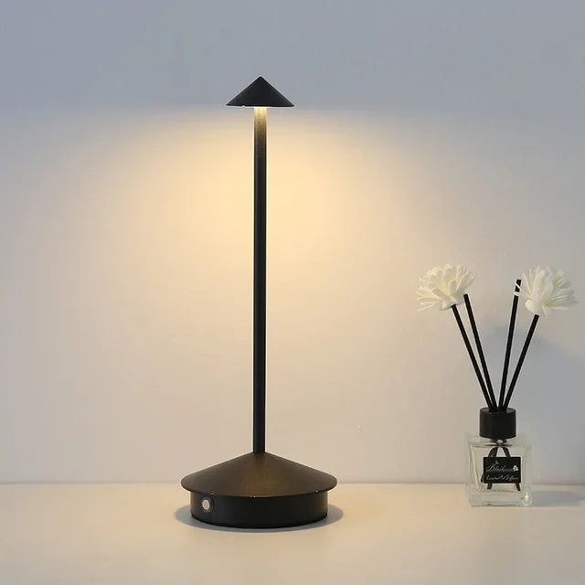 Rechargeable Touch LED Table Lamp - Modern Aluminum Design with Dimmable Brightness
