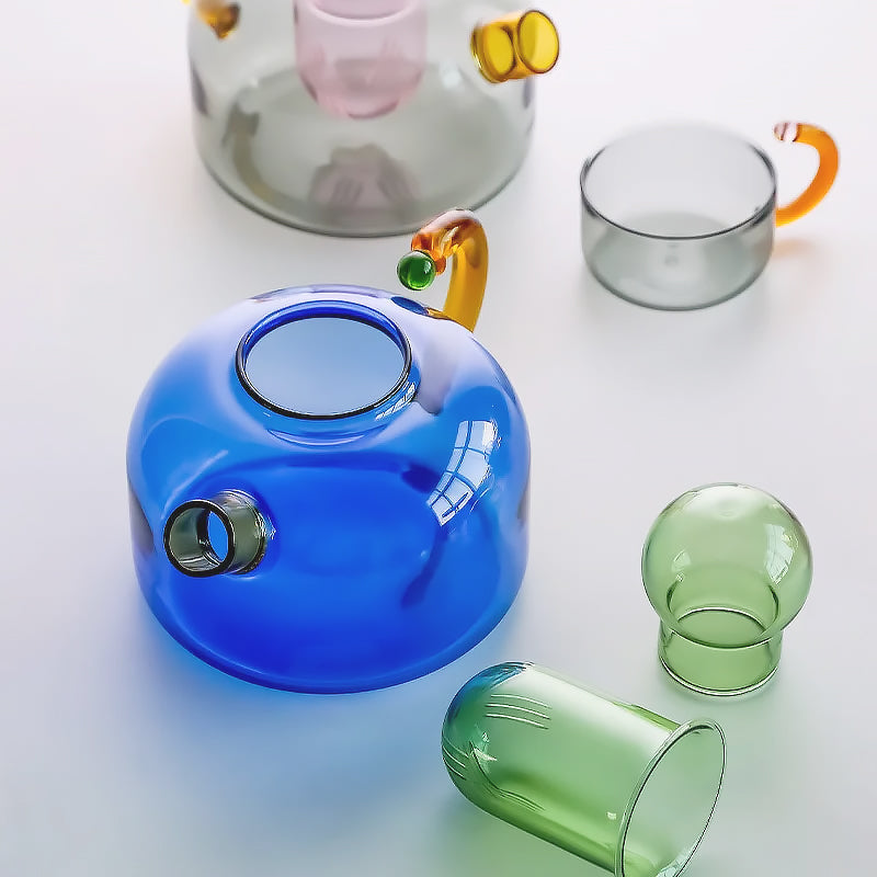 Colorful Borosilicate Glass Tea Set