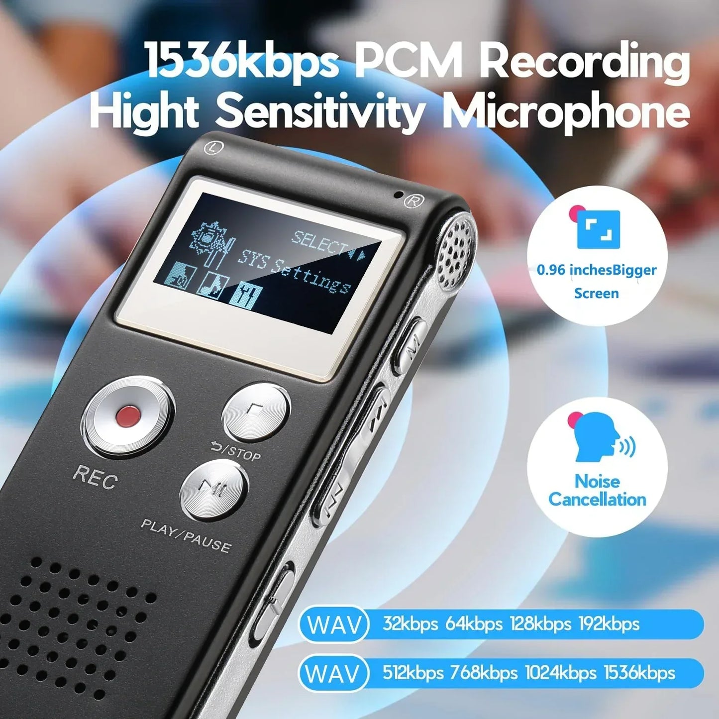 Digital Voice Recorder with Voice Activation and WAV Format
