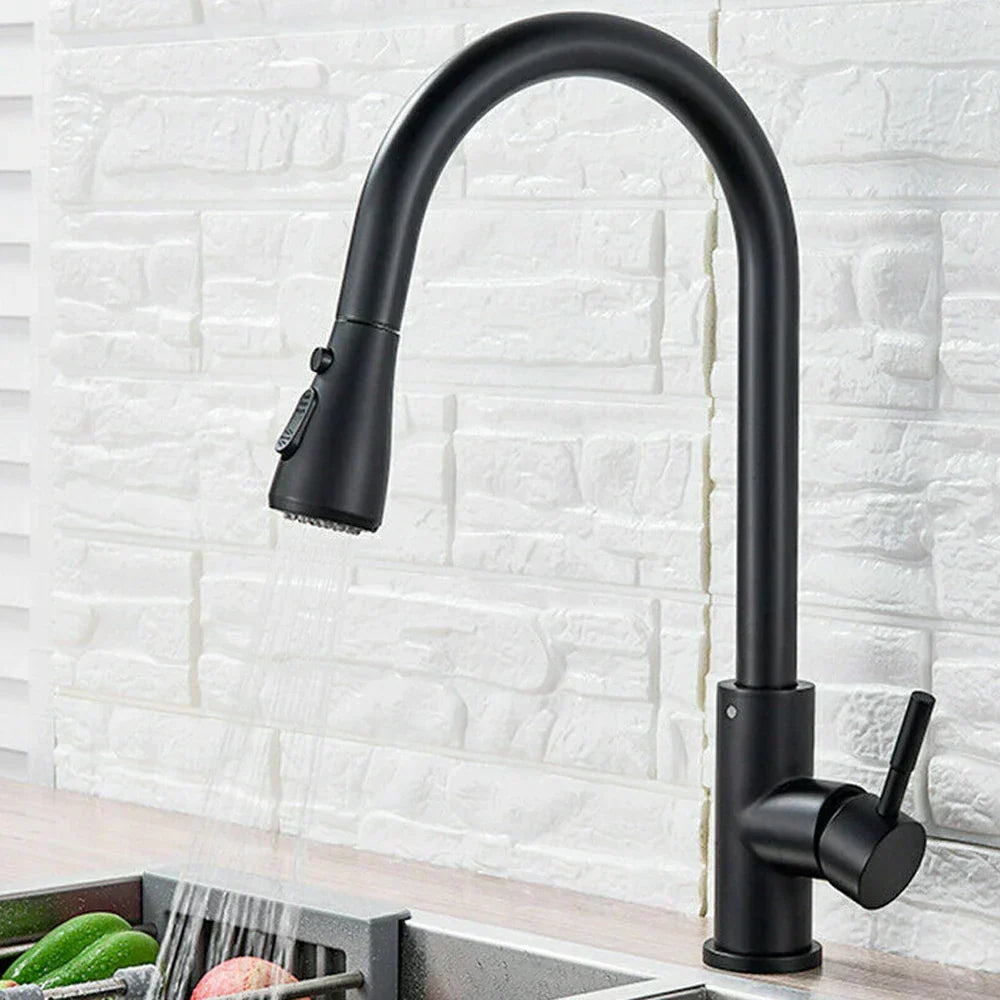 Stainless Steel Single Handle Pull-Out Kitchen Faucet