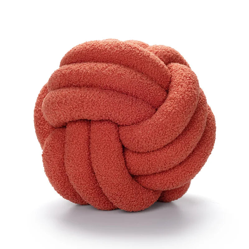 Hand-Knotted Sheepskin Ball Throw Pillow