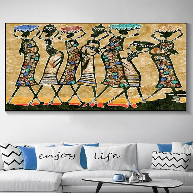Abstract African Woman Canvas Art Print