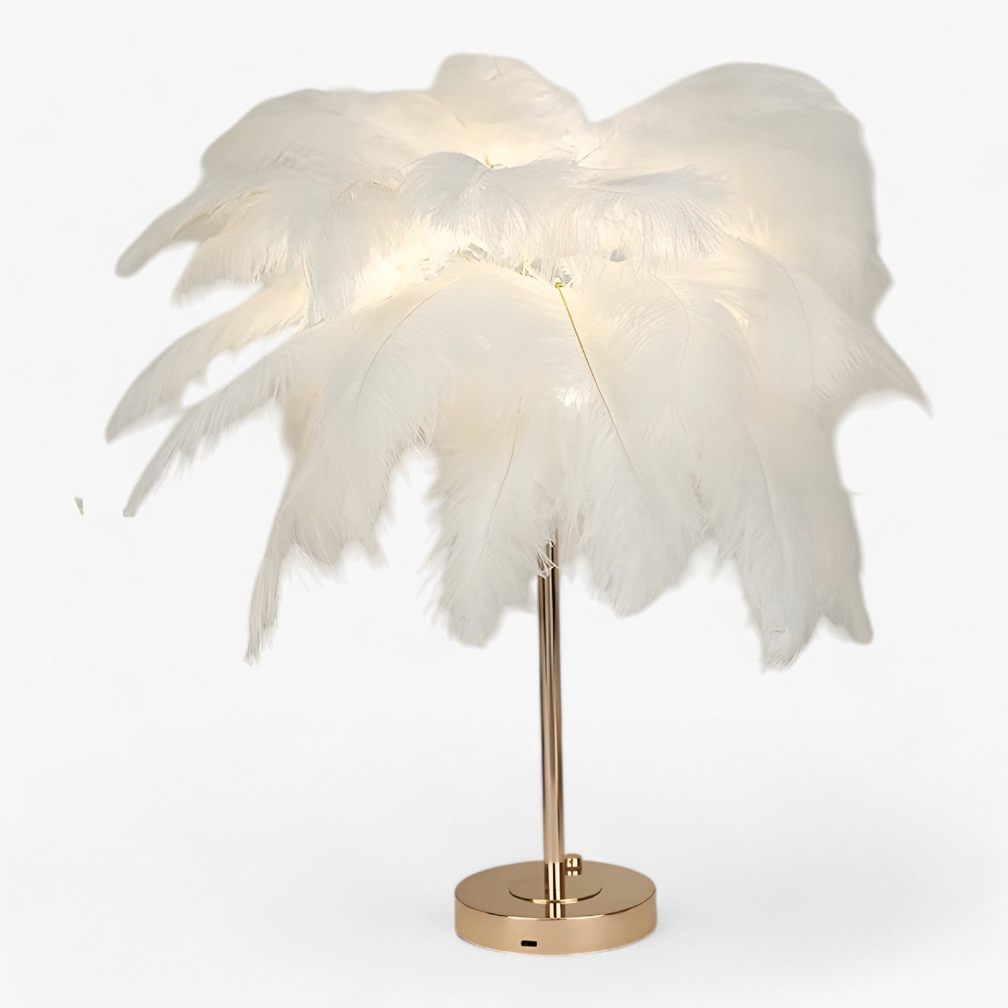 Touch Control LED Table Lamp with Feather Accents