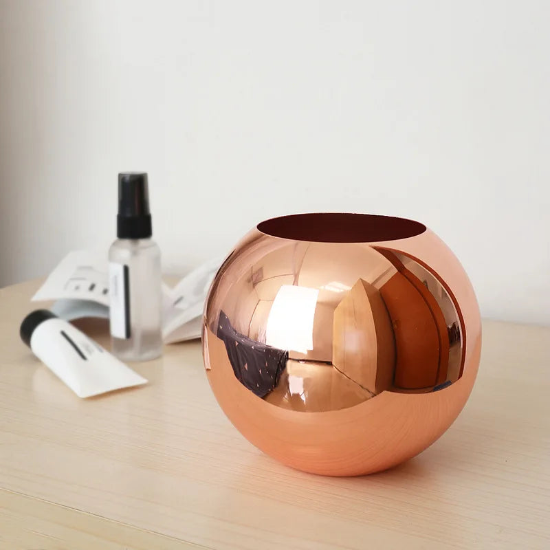 Stainless Steel Scandinavian Flower Vase in Gold, Black, and Rose Gold