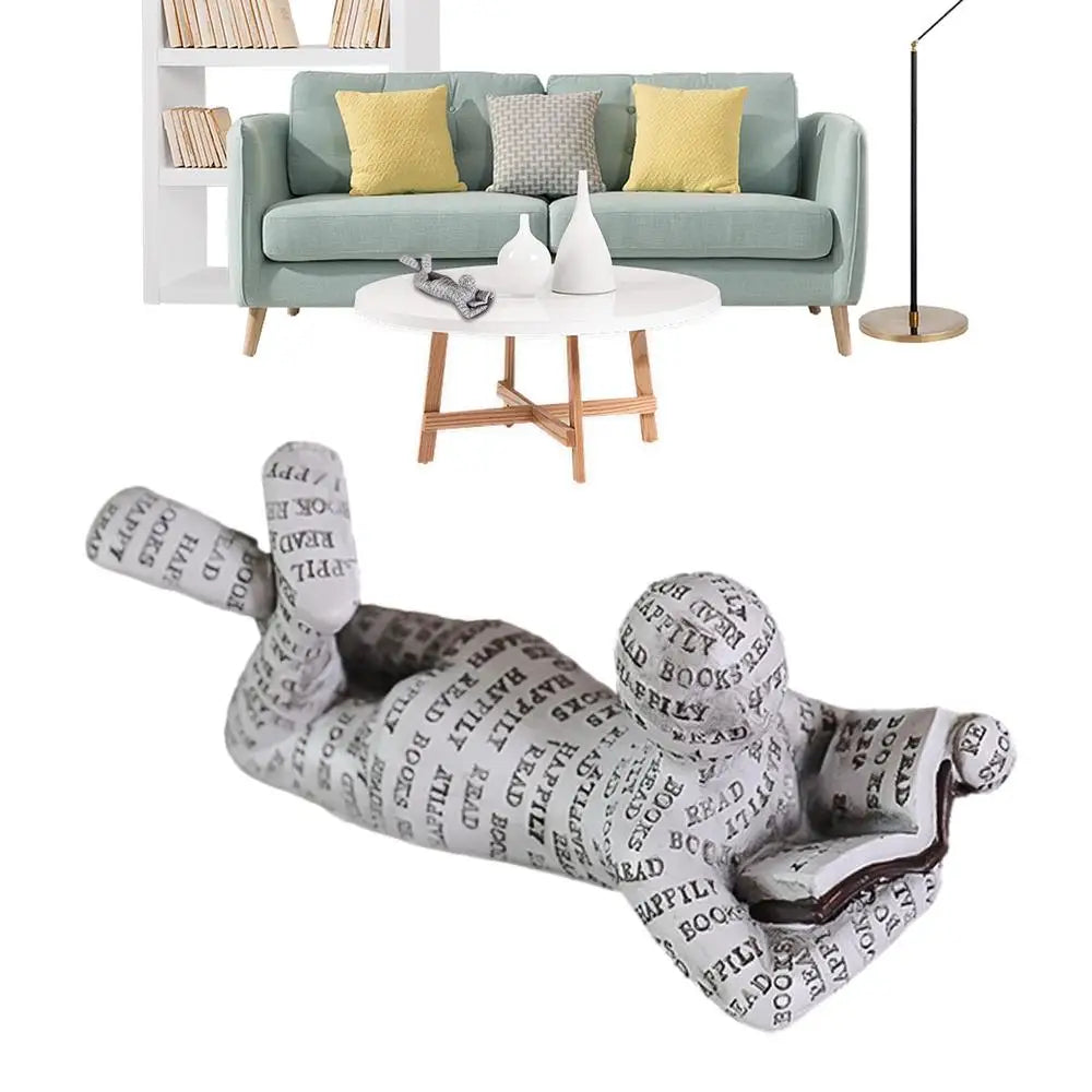 Sitting Reading Figure Decorative Accent for Book Lovers