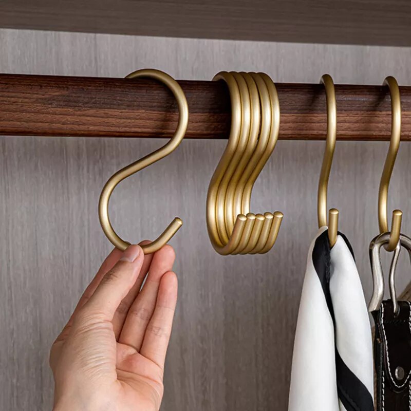 Elegant Metal Clothing Hooks for Wardrobe and Garment Rack