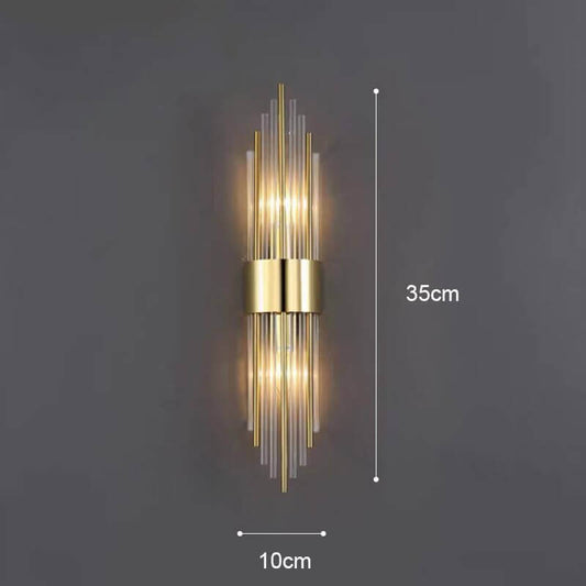 Art Deco Gold Wall Lights with Up & Down Shades