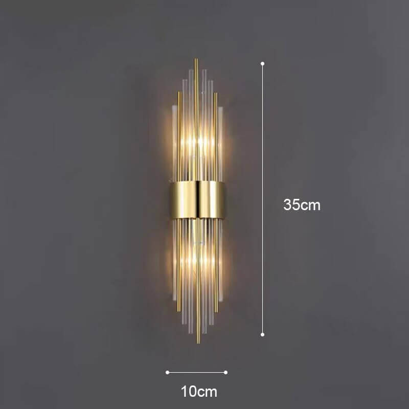 Art Deco Gold Wall Lights with Up & Down Shades