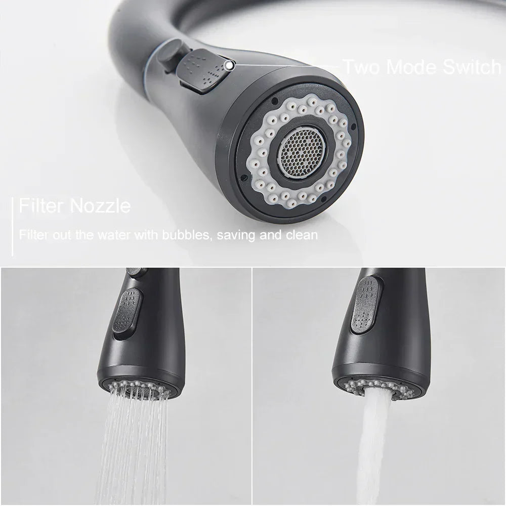 Stainless Steel Single Handle Pull-Out Kitchen Faucet