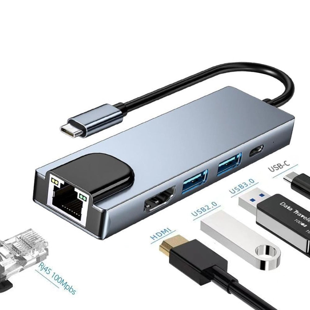 Thunderbolt 3 USB-C Hub with HDMI, PD, SD/TF Card Reader for MacBook Air M1 and iPad Pro