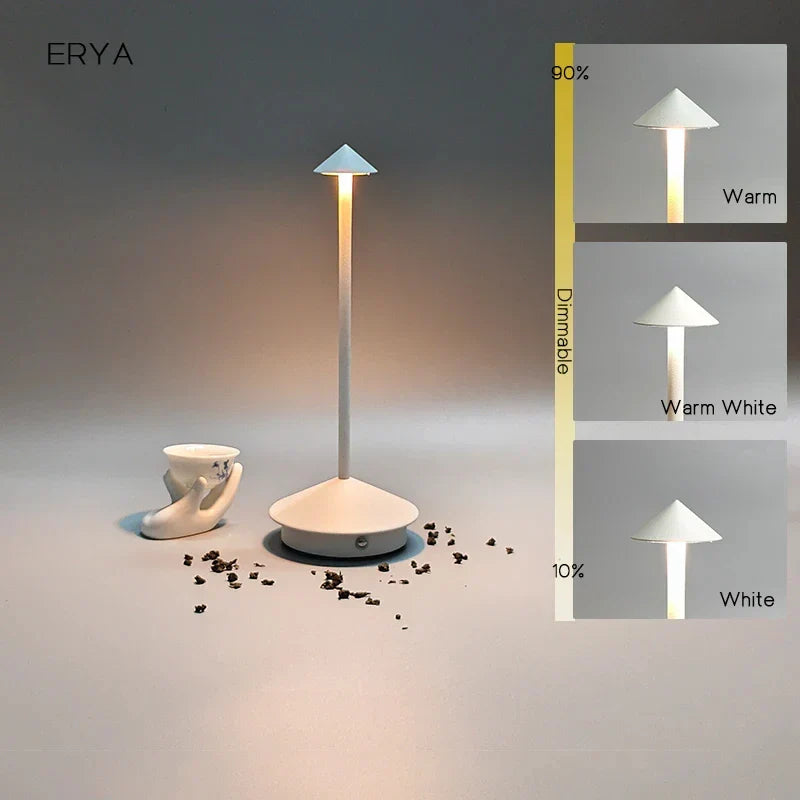 Rechargeable Touch Control LED Table Lamp with 360-Degree Illumination