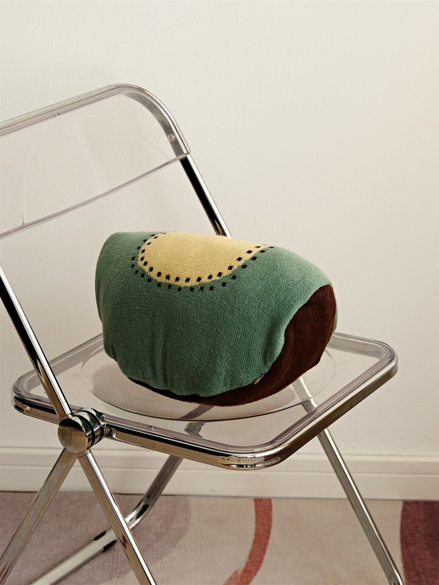 Fruit-Themed Knitted Cushion 8 x 16 Inch