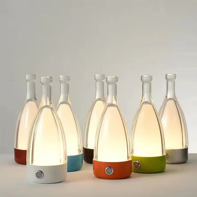 Rechargeable Wine Bottle Desk Lamp with Bluetooth Speaker