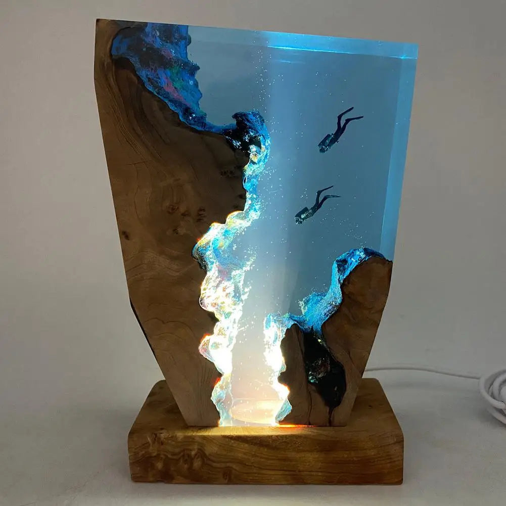 Ocean Karst Diver Table Lamp with Adjustable Illumination
