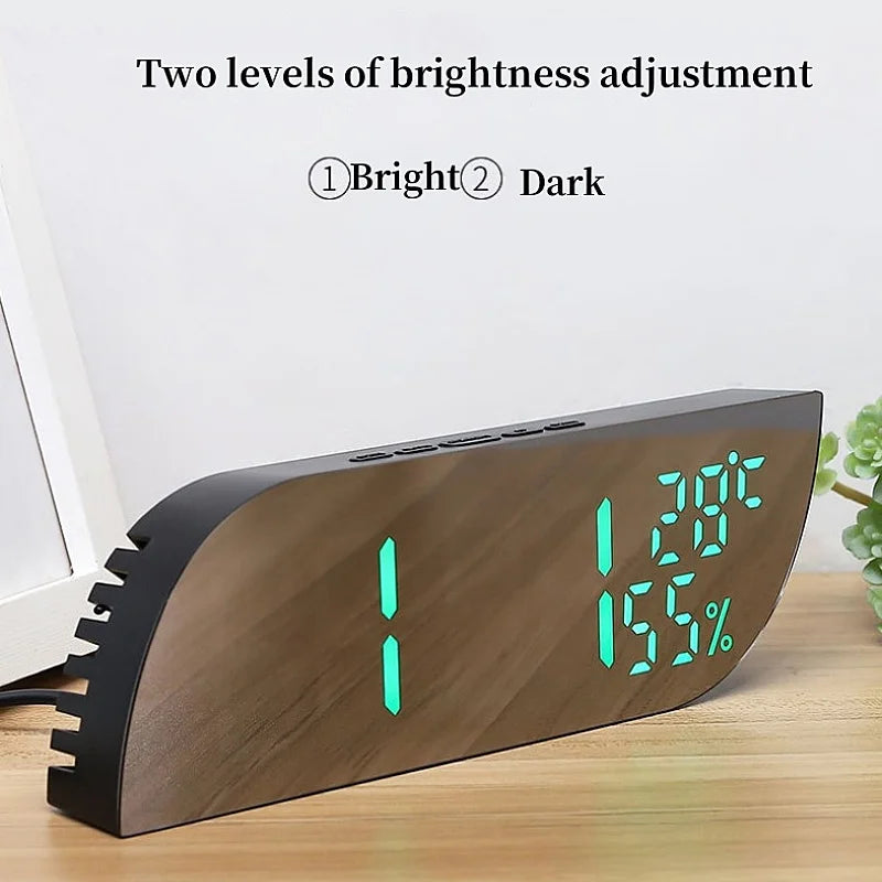 LED Digital Alarm Clock with Dual Display and Snooze Function