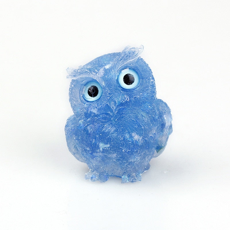 Handmade Natural Crystal Owl Figurine