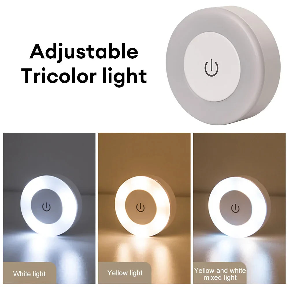 Magnetic Touch LED Night Light - USB Rechargeable, Dimmable Warm & Cool Light