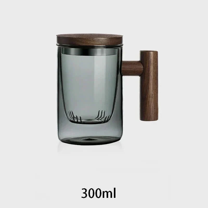 Heat-Resistant Glass Tea Cup with Strainer and Lid