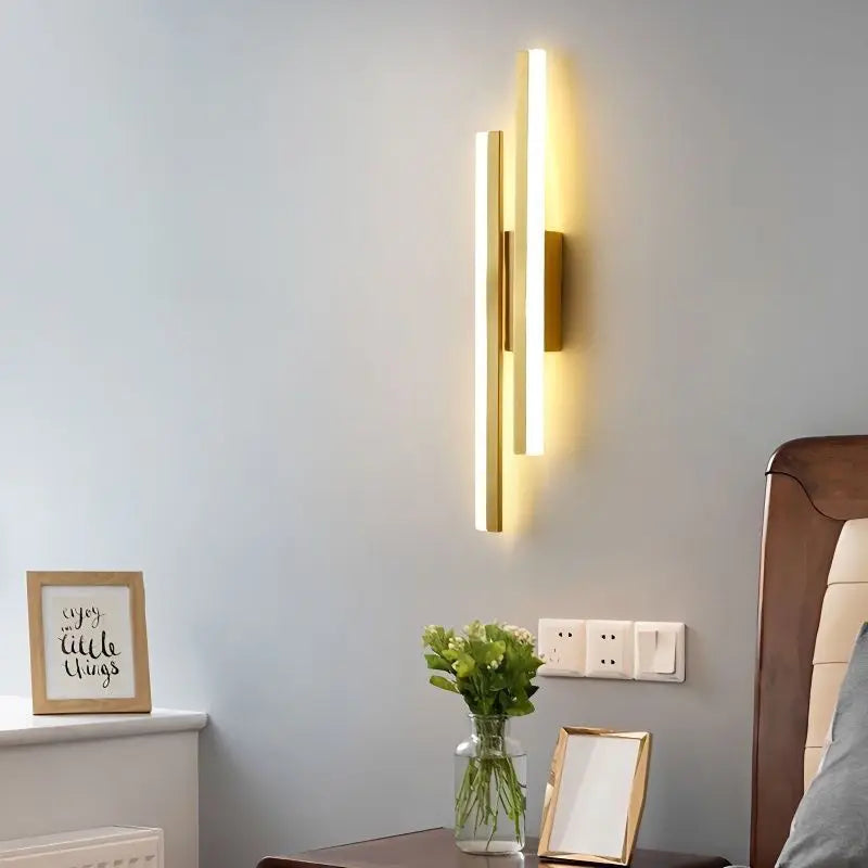Modern Black and Gold LED Wall Lamp with Acrylic Shade