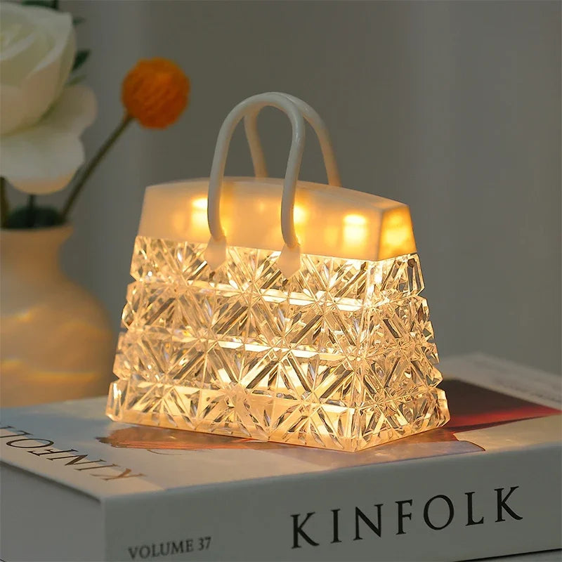Acrylic Handbag Night Light with Warm Glow