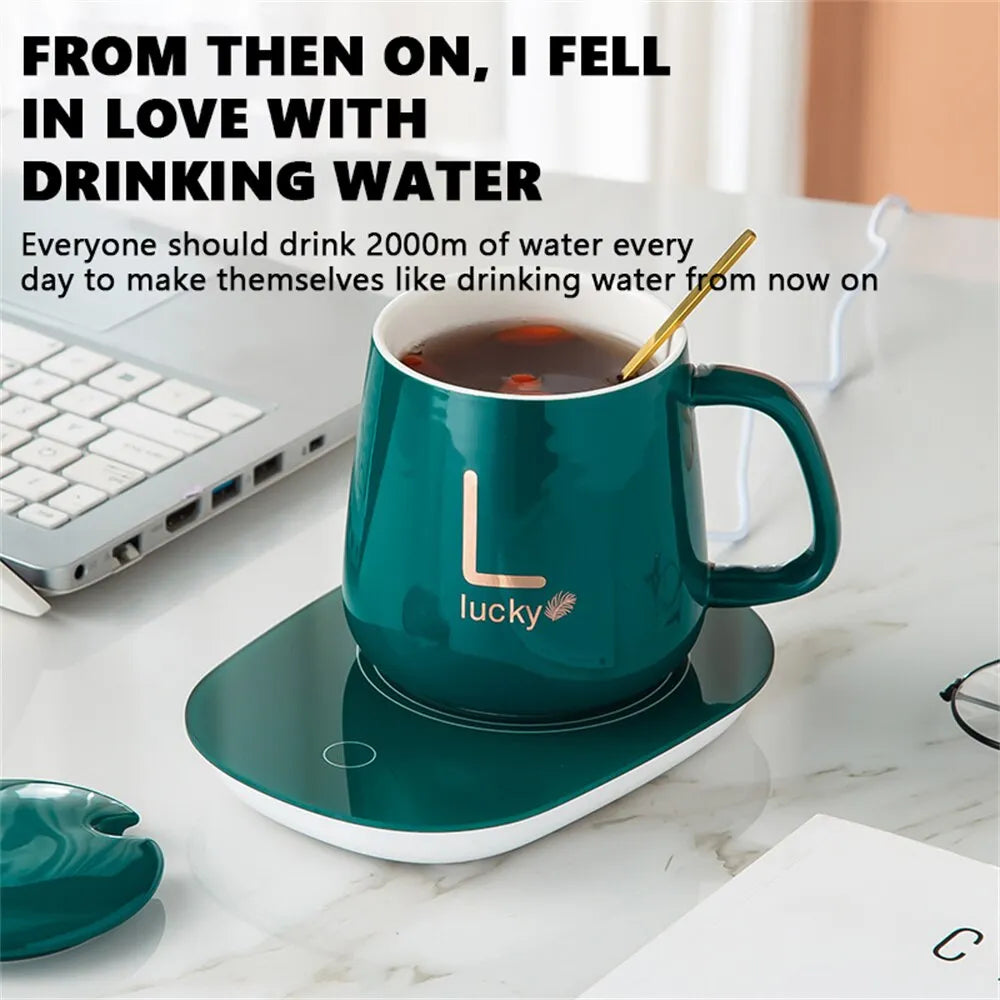 Ceramic Mug Warmer with Thermostatic Control for Coffee and Tea
