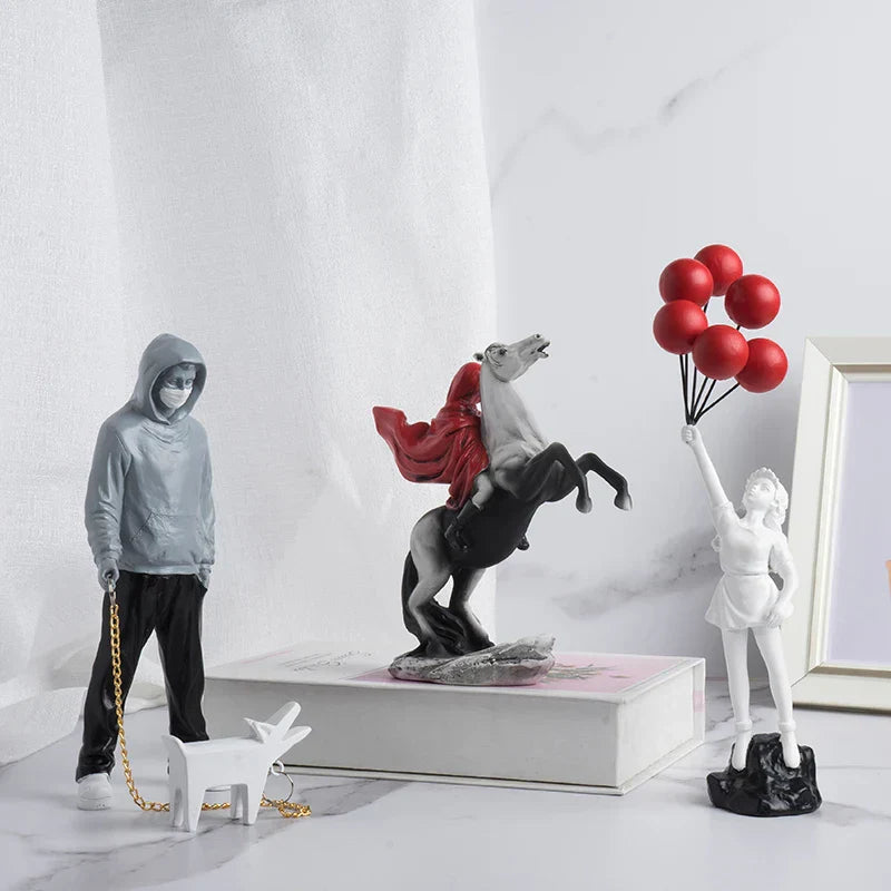 Banksy Inspired Flower Thrower Sculpture