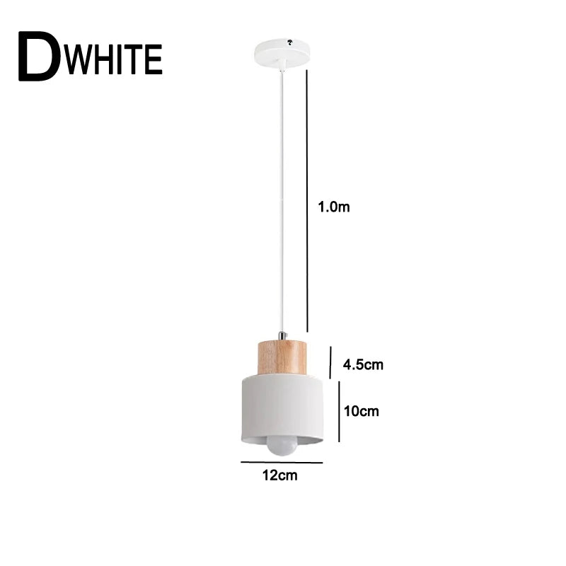 Scandinavian LED Pendant Light in Metal and Wood