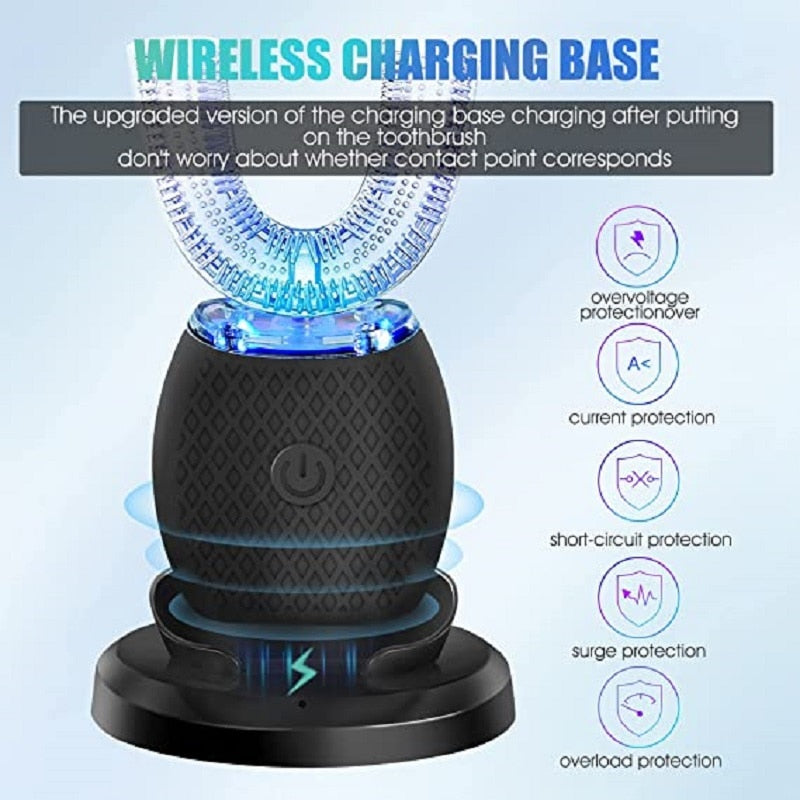 U-Shape Blue Light Electric Tooth Cleaner with USB Charging