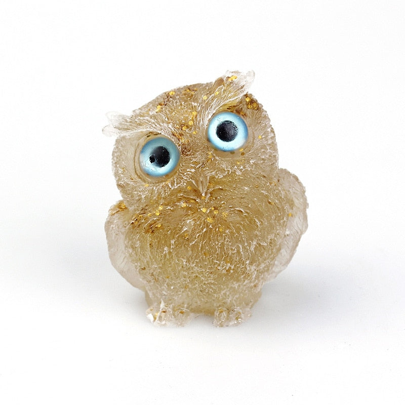 Handmade Natural Crystal Owl Figurine