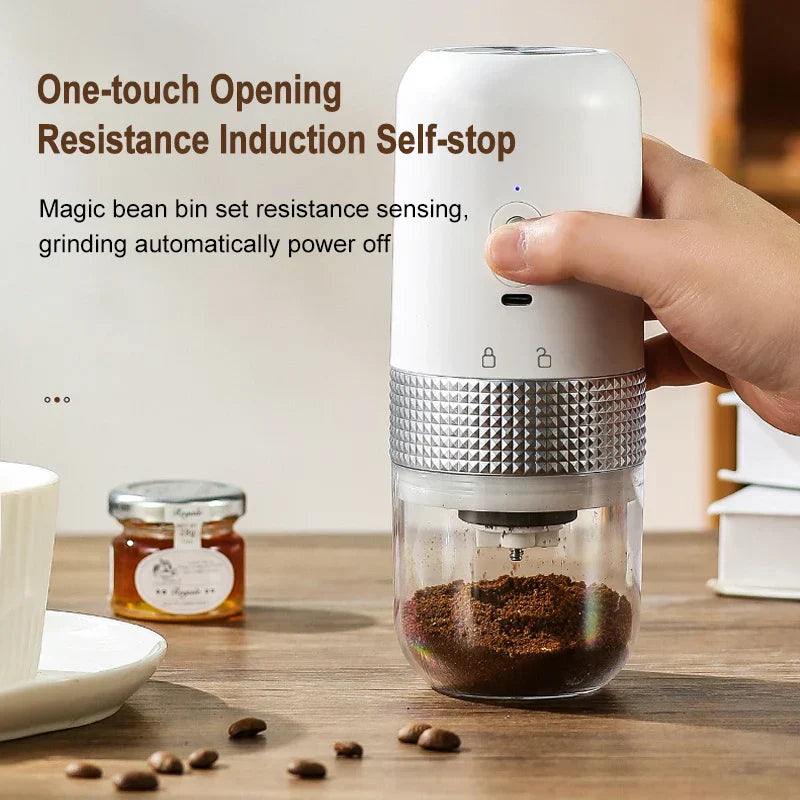 Electric Ceramic Coffee Grinder with USB Rechargeable Battery