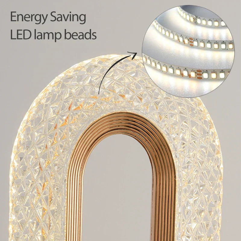 Dimmable Crystal LED Table Lamp with USB Charging and Remote Control
