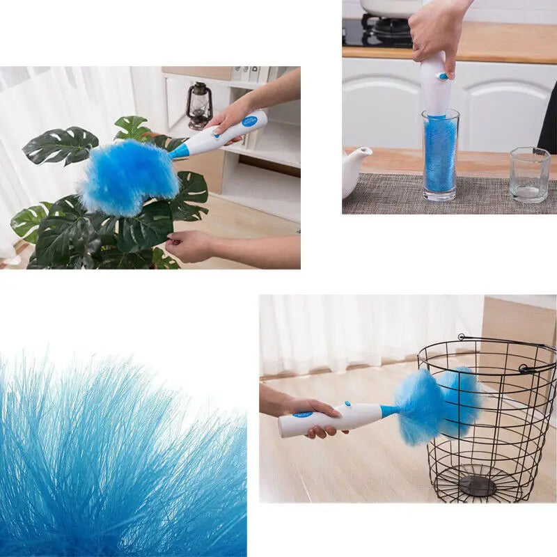 Electric Dust Sweeper with 2-in-1 Brush System and Adjustable Length