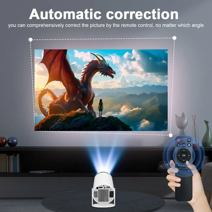 4K Android Smart Projector with 180° Viewing Angle and 360° Sound