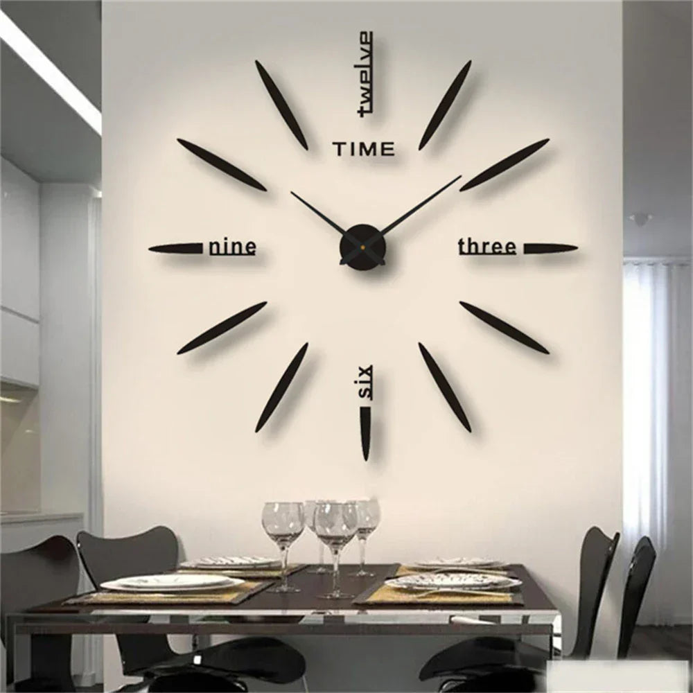Large Modern Acrylic Mirror Wall Clock