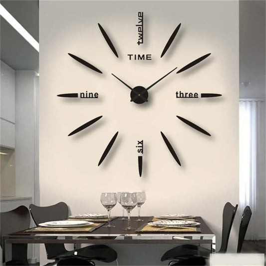 Large Modern Acrylic Mirror Wall Clock