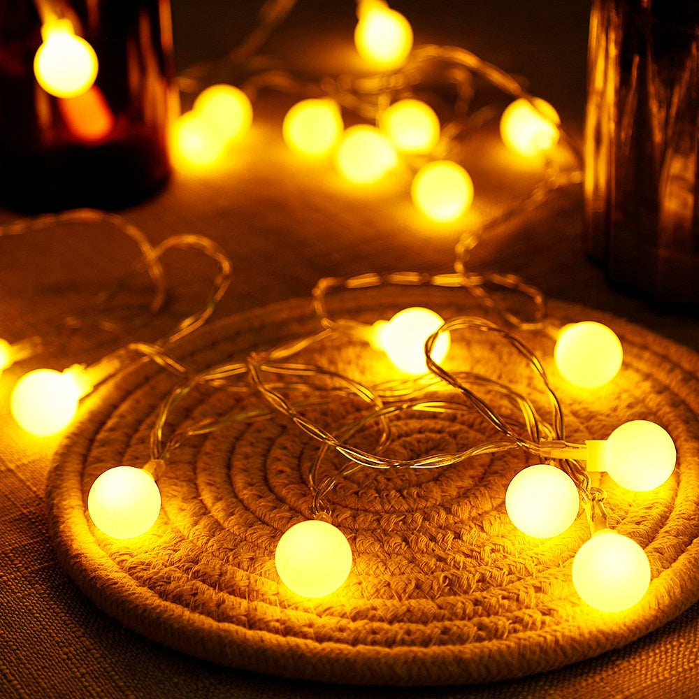 LED Fairy Bubble String Lights - Round Festive Decor