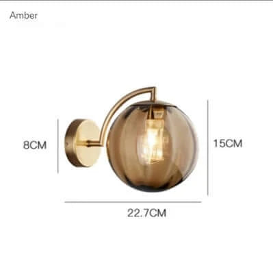 Colorful Glass Wall Light with Gold Base