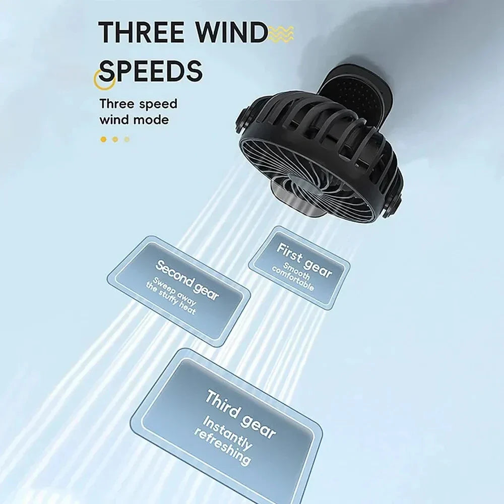 Rotatable USB Fan with Night Light and 3 Speed Settings
