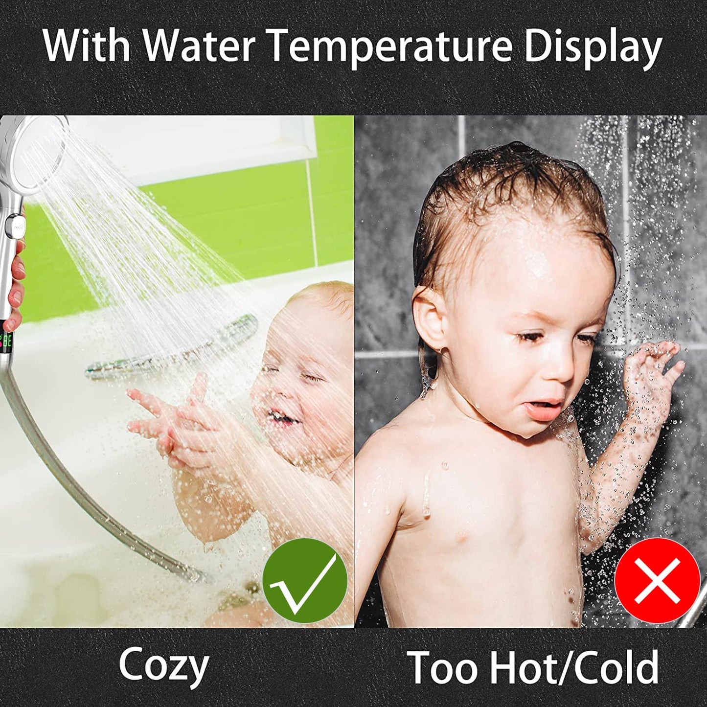 Shower Head with Built-in Temperature Display and Eco-Friendly Features