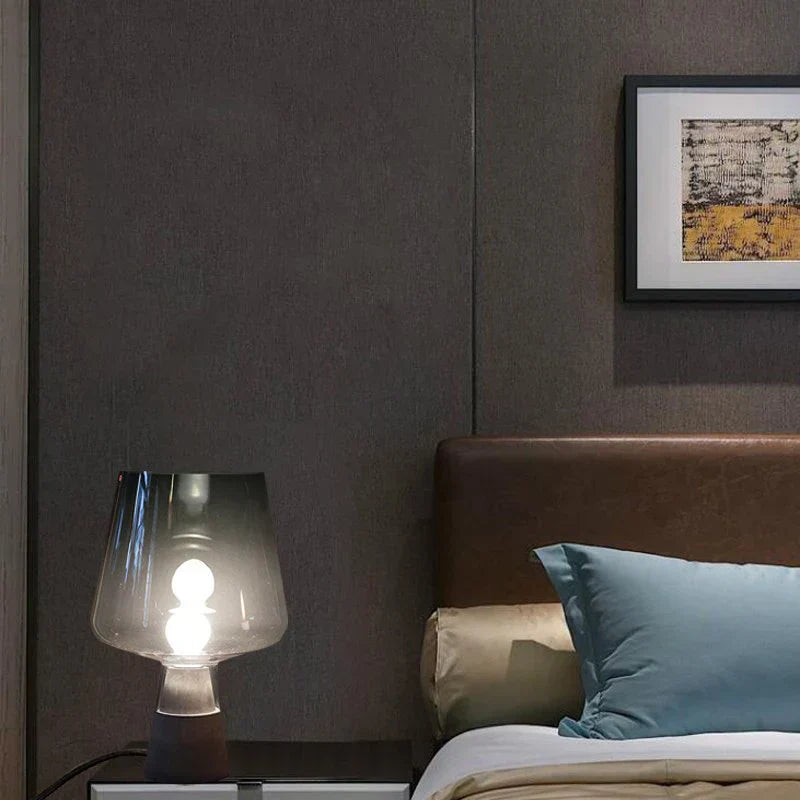 Concrete and Glass Minimalist Table Lamp