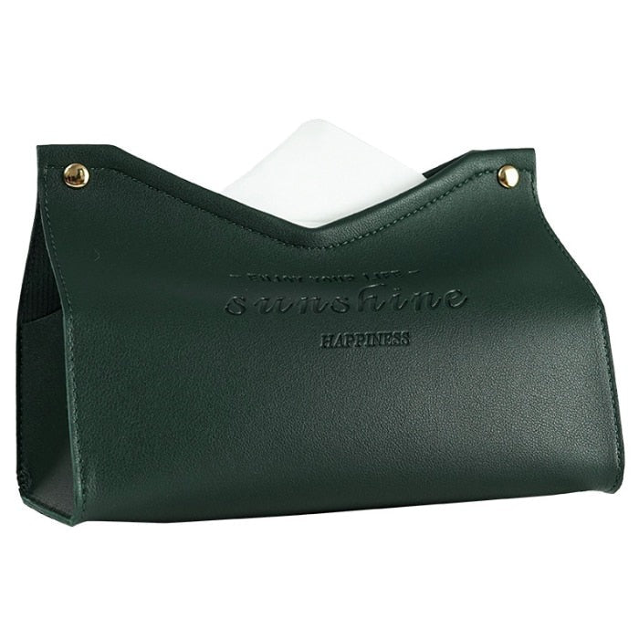 Stylish Artificial Leather Tissue Box