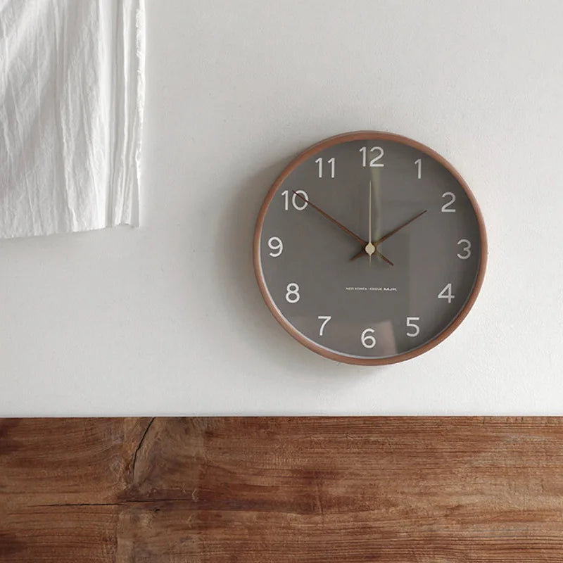 Wood and Glass Minimalist Wall Clock