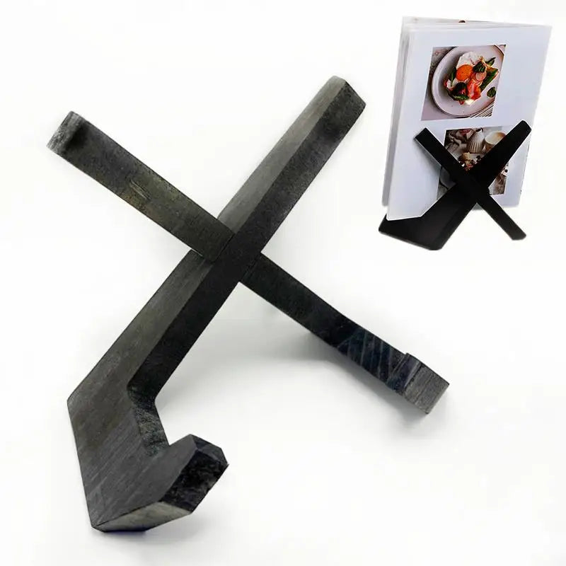 Wooden Recipe Book Holder with Charcoal Finish