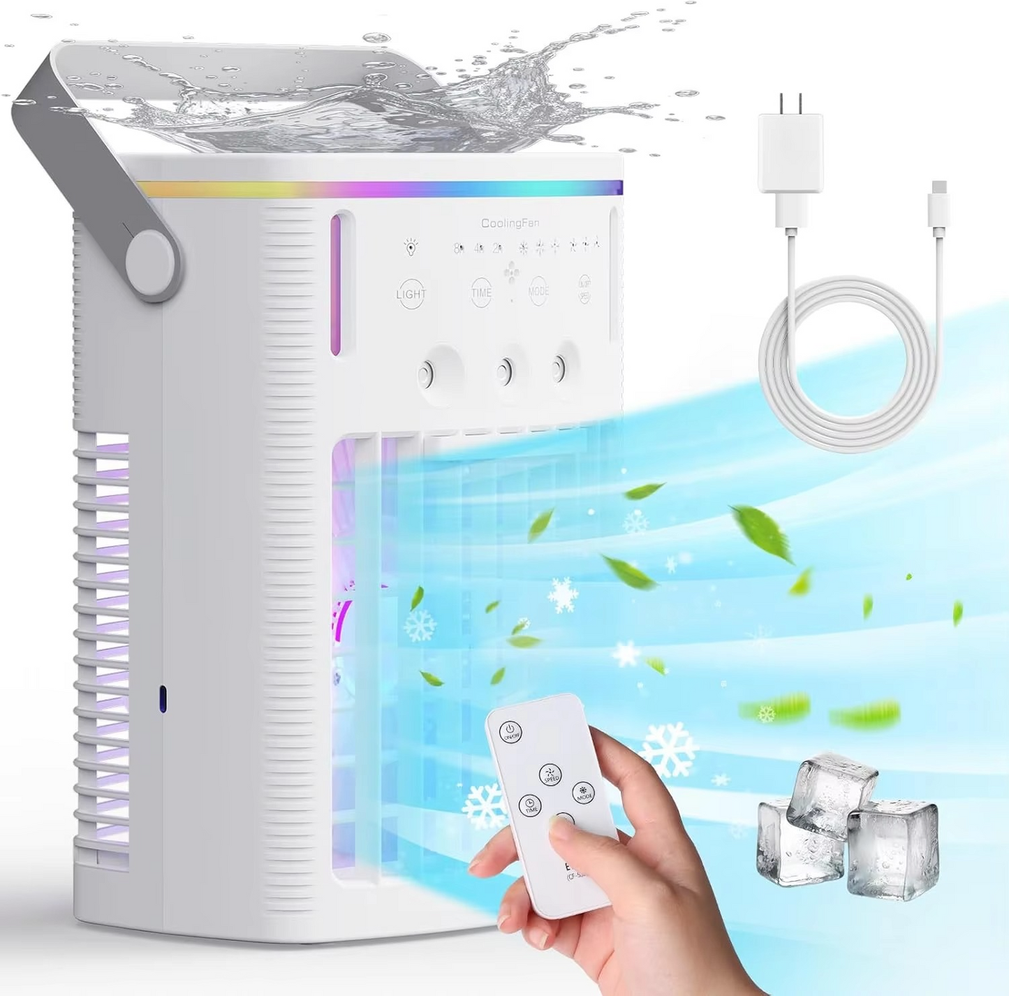 Compact 3-Speed Air Cooler with Remote and Mist Modes