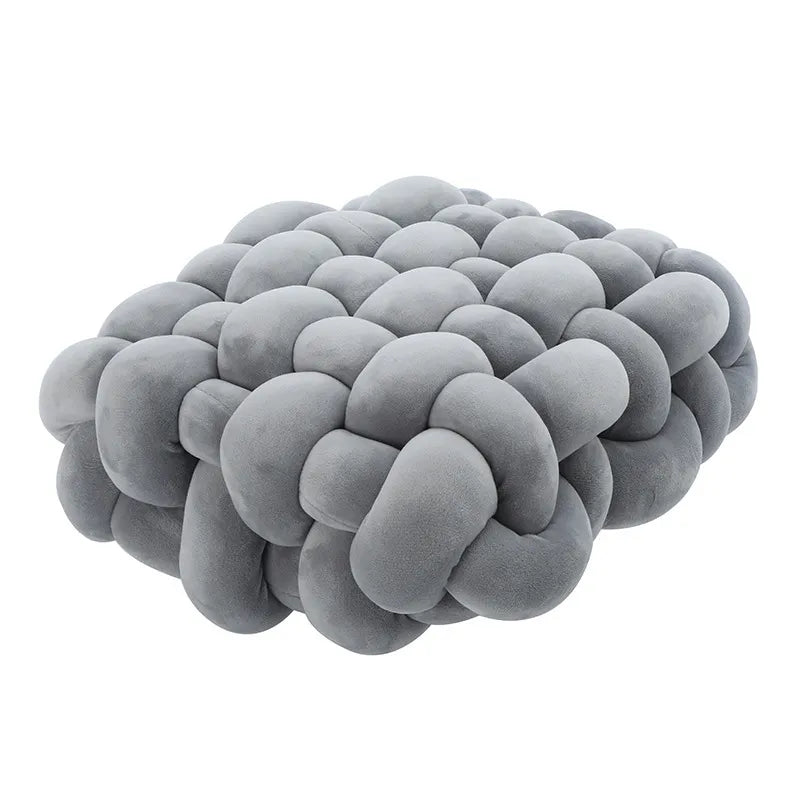 Square Plush Knitted Throw Pillow in Multiple Colors