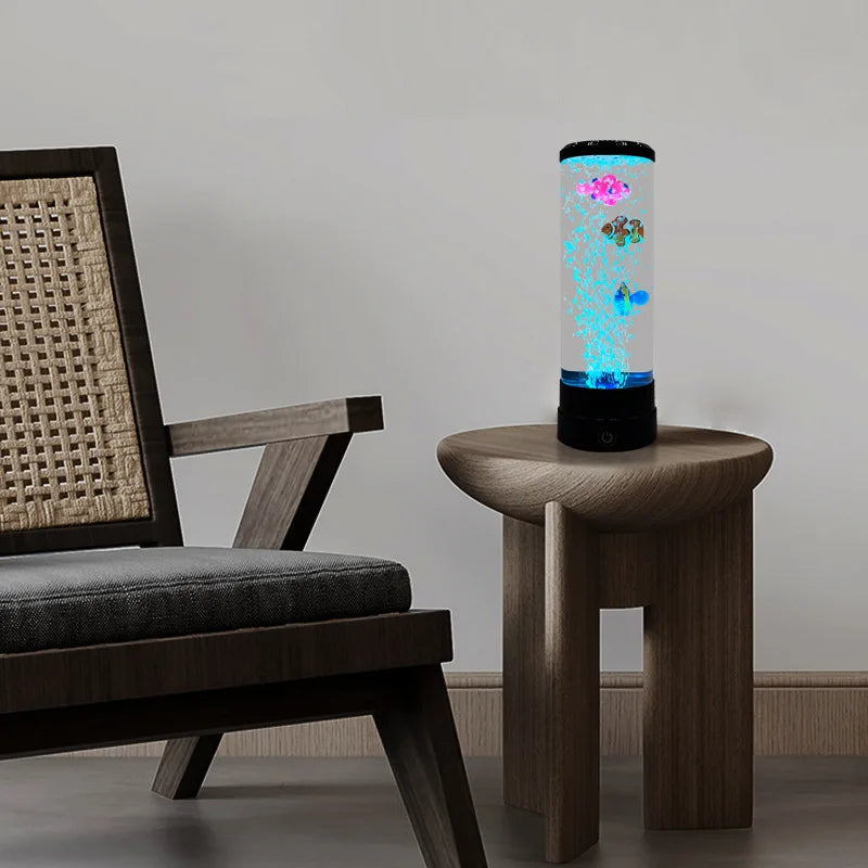 LED Colorful Bubble Fish Lamp with USB Rechargeable Night Light