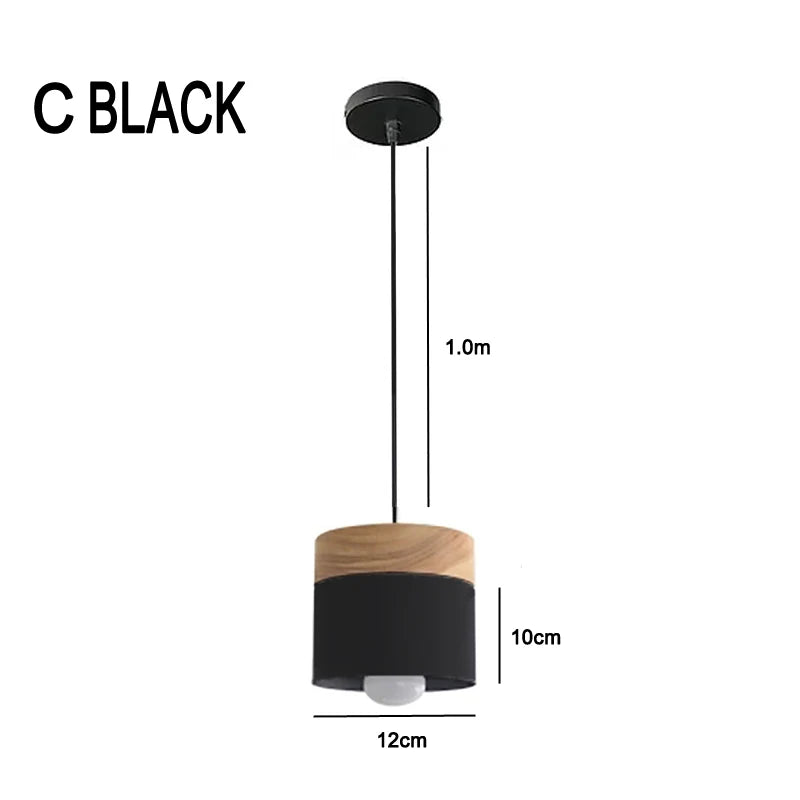 Scandinavian LED Pendant Light in Metal and Wood