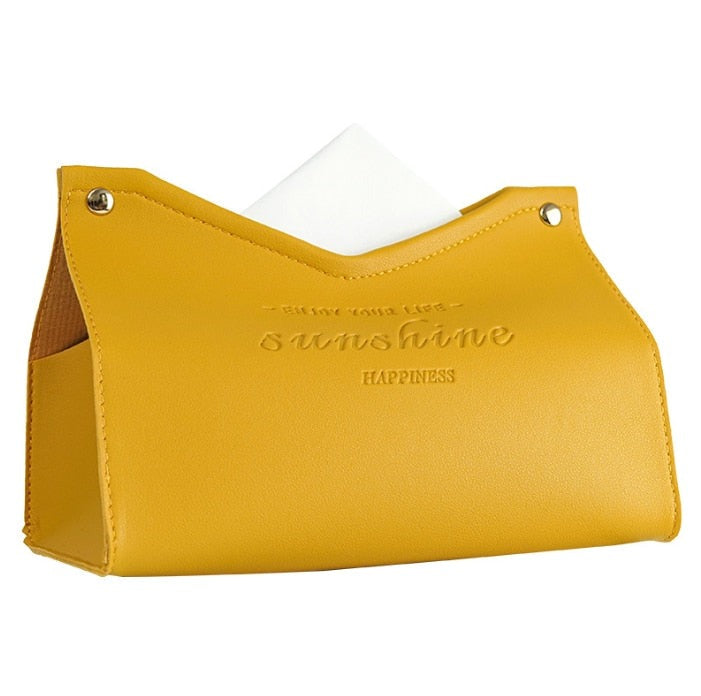 Stylish Artificial Leather Tissue Box